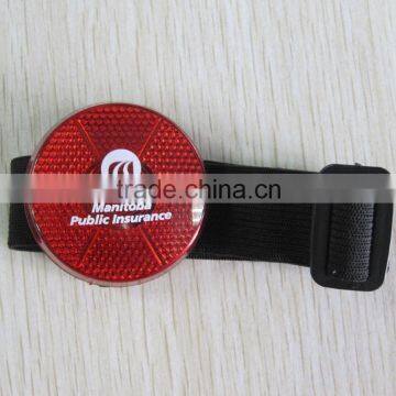 plastic mini bike bag red round clip blinking led arm light