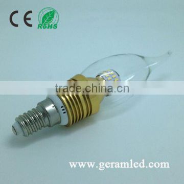 Most Popular Ce Rohs Aluminum LED Candle Light Bulbs