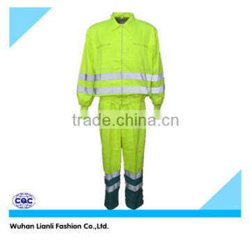 fluorescent yellow reflective work pants and jackets set