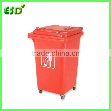 60L Durable Plastic Garbage Bin with Wheels