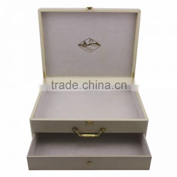 elegant double level jewellery safe box with two lock