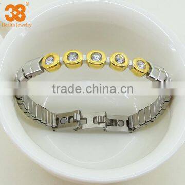 Unique Magnetic Jewelry With Zircon Silver Germanium Bracelet photo-5