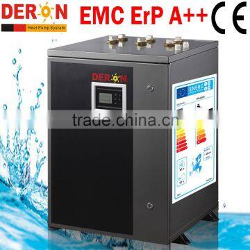 geothermal heat pump water heater with central heating and air cooling, Europe energylabels A++