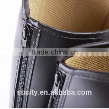 Clear Solid Color Black Women Rubber Rain Boots With Back Zipper photo-4