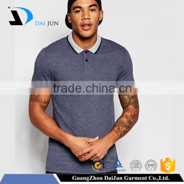 Guangzhou plain blank men cotton color combination collar design polo shirts