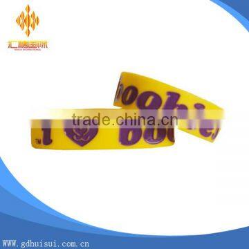 Top sale cheapest debossed logo with color custom shape silicone bracelets