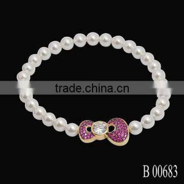 Exquisite Jewelry Designs Adjustable Plastic Pearl Love Bracelet photo-3