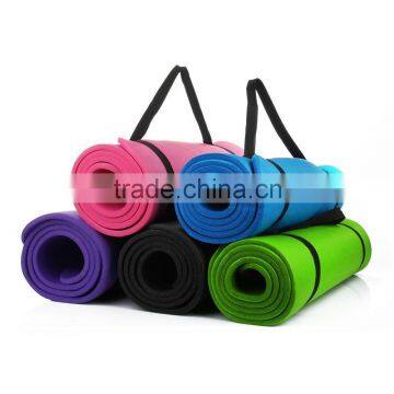 High Density NBR Exercise Yoga Mat with Carry Strap for Gymnastic Fitness