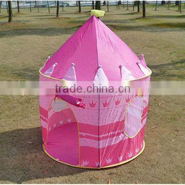 Pink princess castle kid play tent