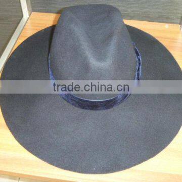 100% wool felt big brim fedora hat for children