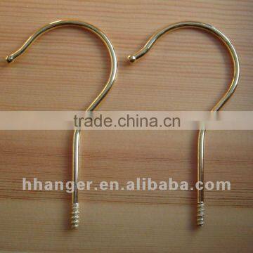 gild plated ball end hanger hooks metal fitting for hangers for wholesale 5cm opening gild hook