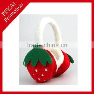 soft plush strawberry design soft warm ear cover