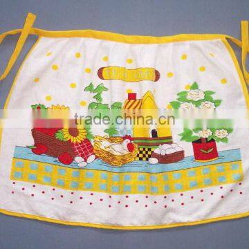 yellow border cotton terry pigment printing waist apron