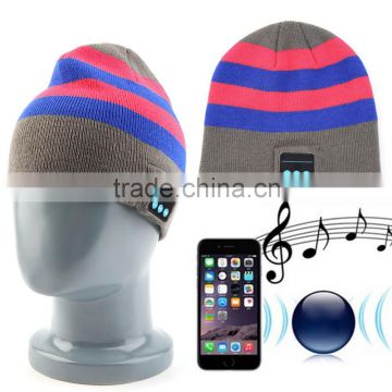 Wireless Bluetooth Hat Knit Stripped Hat With Headphones Handsfree For Music