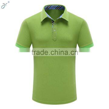 Green Plain Business Shirt Short Sleeve Polo Shirt for Men