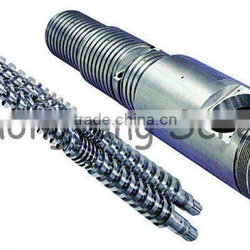 extruder twin screw barrel manufacturer/38CrMoAlA bimetallic screw and barrel conical twin extruder screw for India market