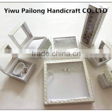 PVC window paper jewelry gift box with ribbon made in china