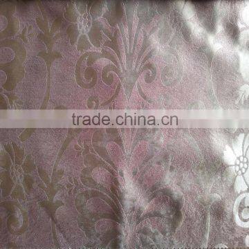 Polyester Luxury Damask Jacquard Blackout Fleece Fabric Curtain