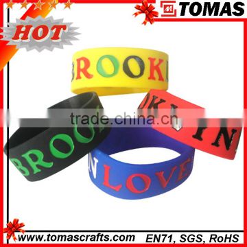 Custom embossed/imprinted/printed logo Silicone Wristband / silicone bracelet / rubber bracelet