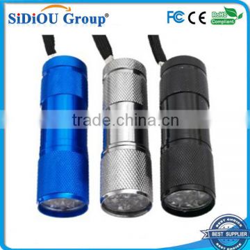 9 led torch mini aluminium flashlight