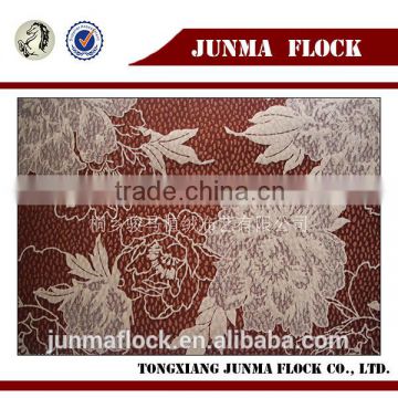 New design Big Flower pattern Flock on Flock Velvet Fabric material for Sofa