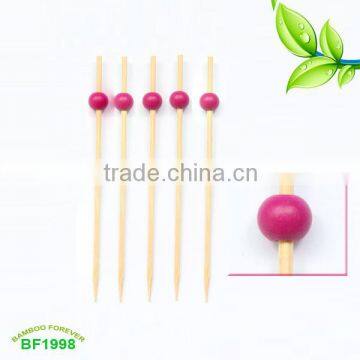 Color bead bamboo picks