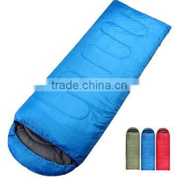 High quality outdoor camping sleeping bag for spring & autumn adult children envelope hooded cotton sleep bag low price on sale