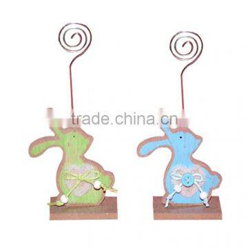 Easter Wooden Rabbit name card holder with clips wooden crafts business card holder