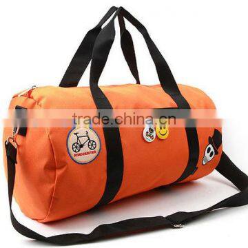 Polyester Orange Duffle Gym Bag Travel bag Roll bag Sports bag