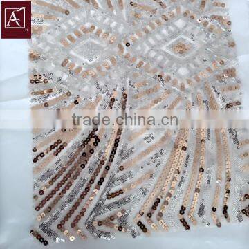 AXF-S1638 sequins embroidery fabric 100% poly