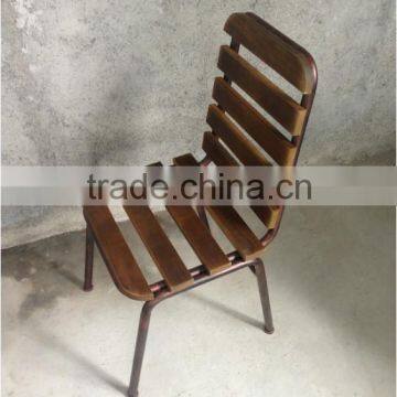 Black metal Wood dining chair for restaurant Cafe with metal and pellet