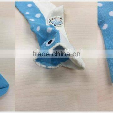 hot sale cartoon tube ankle socks factory custom blue/white color and crocodile style