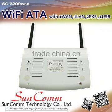 SC-2200wau Smart Voip Wifi ATA With 1 WAN , 4LAN , 2FXS, 1USB,Gigabit, 802.11b/g/n photo-6