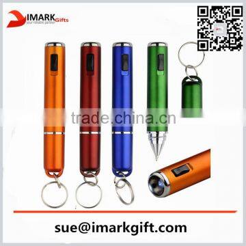 Short Functional Ball Pen With Flashlight