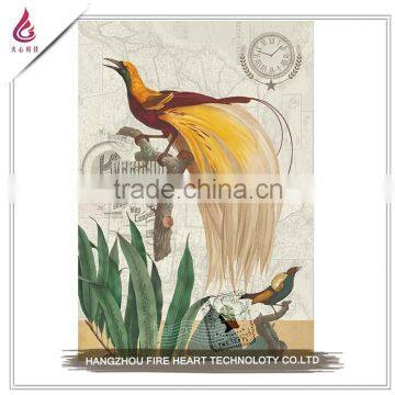Yellow heaven bird flowering garden painting
