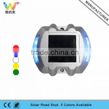 Aluminum solar power blue led flashing light reflective road stud