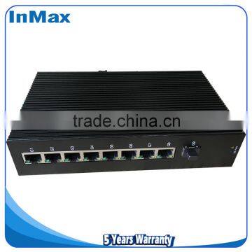 8 ethernet ports and 1 SFP slot full gigabit unmanaged industrial network switch i509A