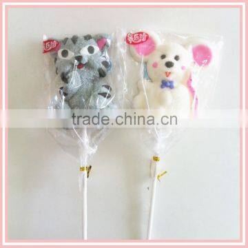 Halal Cotton Candy Rabbit / Butterfly / Worm Shape Marshmallow Kakob Lollipop