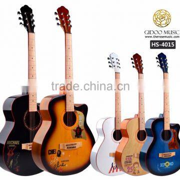 40 inch acoustic guitar with guitar pickguard fashionable design acoustic guitar made in China HS4015