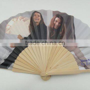 promotion wooden with fabric or paper spanish fan