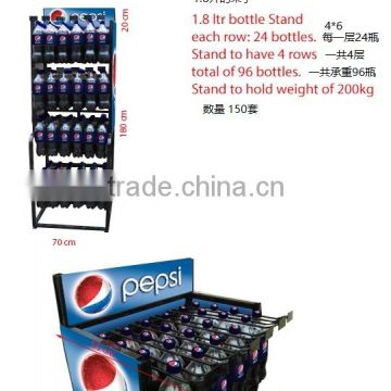 Hot sell sheet soda bottle promotion metal display stand