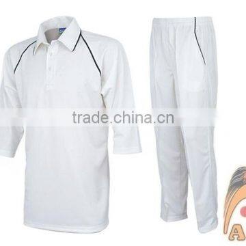 Custom made white cricket uniforms