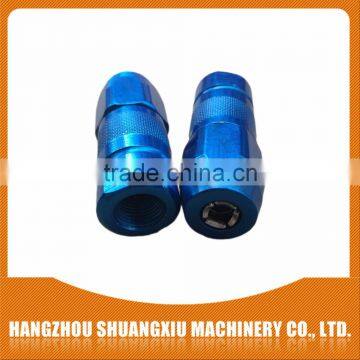 blue hydraulic grease coupler with 4 jaws