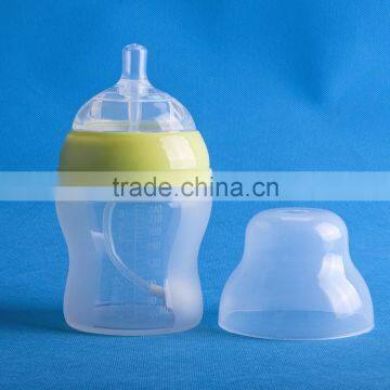 Eco-friendly Baby Bottle High Quality Silicone Nursing Bottle BPA Free photo-3