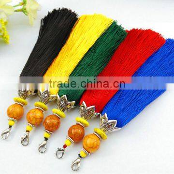 Short beeswax crack bead tassel for bags decoration