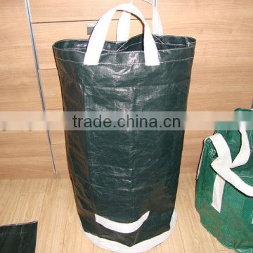 black plastic pp bag with white handles