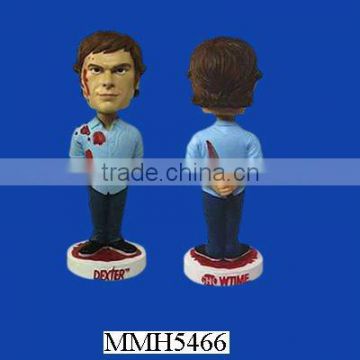 Dexter vivid handmade novelty resin cartoon bobbleheads