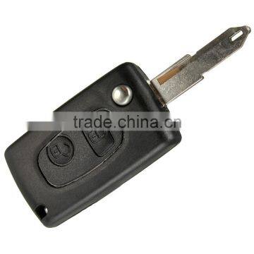 2 Button Remote Flip Key FOB Case Blade For Peugeot 206 Replacement Portable Car photo-2