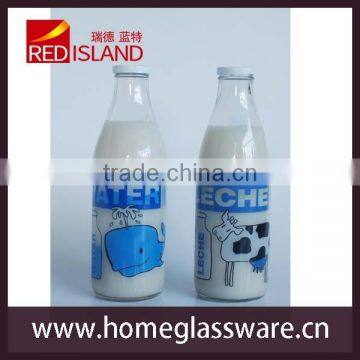 1L Glass milk sealed bottle