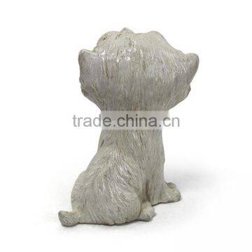 Lovely Resin White Dog Statue photo-4